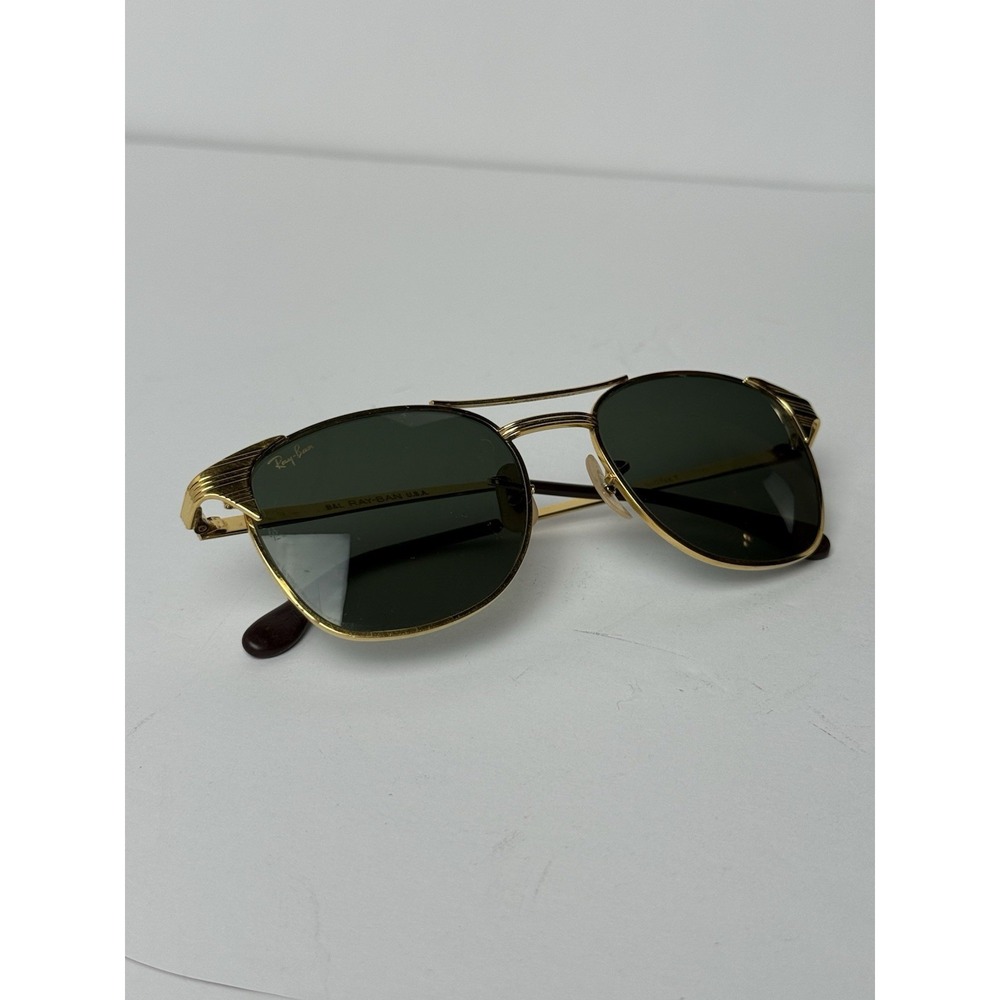 Ray-Ban W0386 Sunglasses Mens B&L USA Gold Aviator Vintage 80s Wrap Style Rare